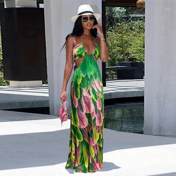 print bodycon maxi dress halter beach summer boho clothing for women long dresses night club female women's swimwear, White;black
print bodycon maxi dress halter beach summer boho clothing for women long dresses night club female women's swimwear, White;black