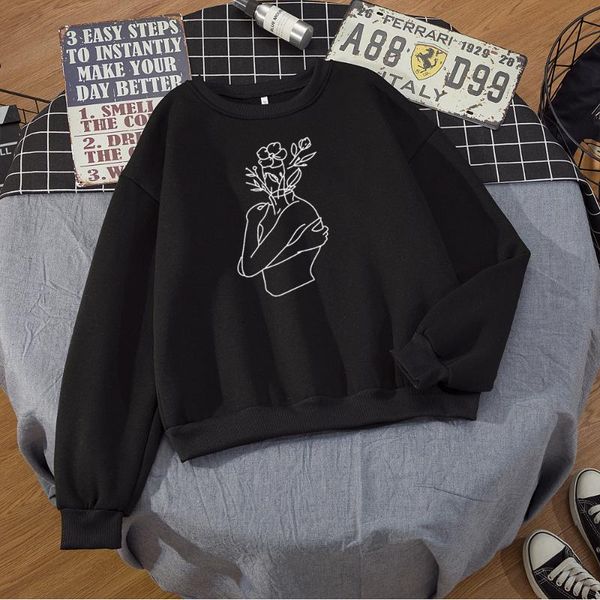 women's hoodies & sweatshirts women plus size loose crewneck sweatshirt leisure art printed long sleeve pullover korean aesthetic graph, Black 
women's hoodies & sweatshirts women plus size loose crewneck sweatshirt leisure art printed long sleeve pullover korean aesthetic graph, Black