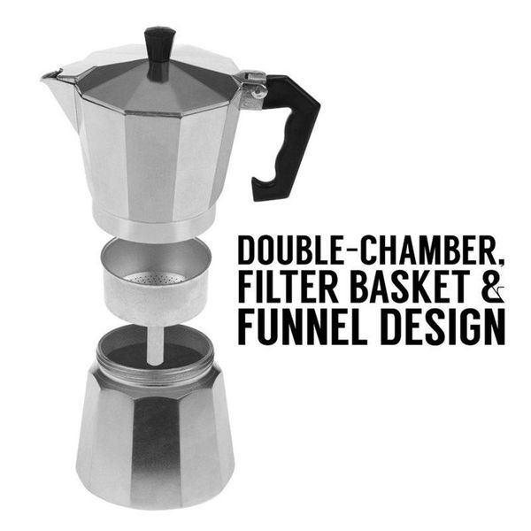 coffee pots practical aluminum maker moka cafeteira expresso pot 50/100/150/300/450/600ml percolator kettle
coffee pots practical aluminum maker moka cafeteira expresso pot 50/100/150/300/450/600ml percolator kettle
