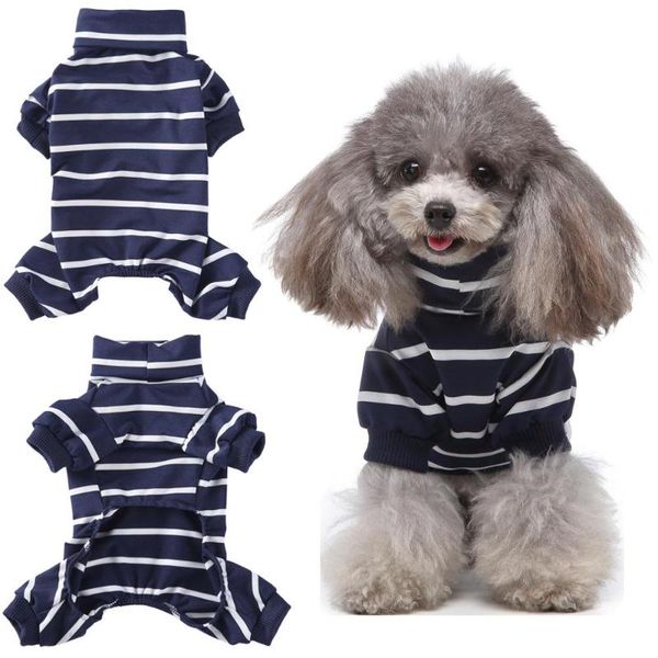 dog apparel soft pajamas small cat puppy rompers turtleneck striped pet shirt jumpsuit for all seasons
dog apparel soft pajamas small cat puppy rompers turtleneck striped pet shirt jumpsuit for all seasons