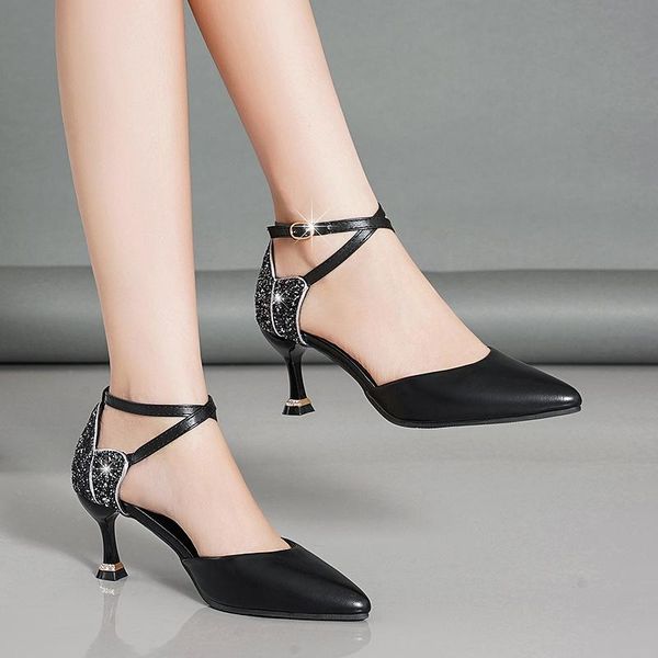 sandals summer shoes women high heels dress cross-tied ankle strap pumps pointed toe wedding zapatos mujer 9255c, Black
sandals summer shoes women high heels dress cross-tied ankle strap pumps pointed toe wedding zapatos mujer 9255c, Black