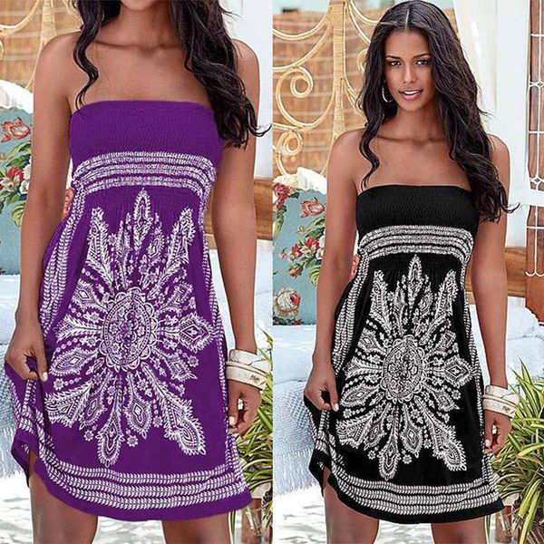 casual dresses women's summer 2021 vintage print strapless dress loose high-waisted bohemian beach festival, Black;gray
casual dresses women's summer 2021 vintage print strapless dress loose high-waisted bohemian beach festival, Black;gray