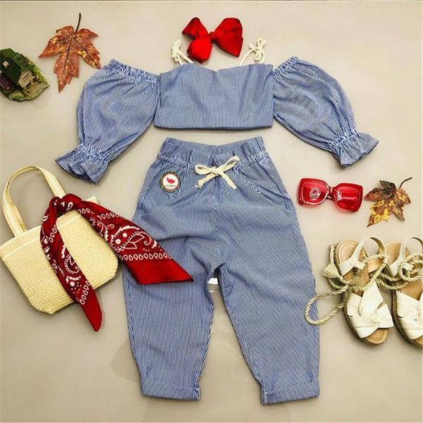 clothing sets 1-6y girls fashion children kids baby stripe off shoulder t-shirts +pants casual clothes outfits, White
clothing sets 1-6y girls fashion children kids baby stripe off shoulder t-shirts +pants casual clothes outfits, White