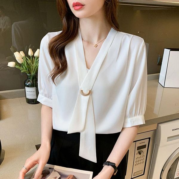 women's blouses & shirts 2021 summer women casual slim short sleeve v-neck white chiffon fashion elegant office lady clothing
women's blouses & shirts 2021 summer women casual slim short sleeve v-neck white chiffon fashion elegant office lady clothing
