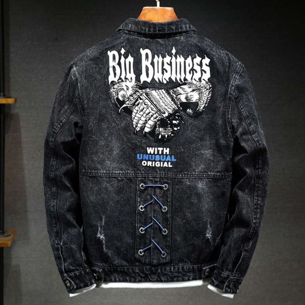 men's coat 2021 new trend street black spring and korean autumn tooling denim jacket men, Black;brown
men's coat 2021 new trend street black spring and korean autumn tooling denim jacket men, Black;brown