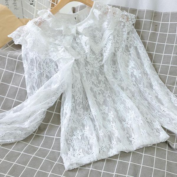 women's blouses & shirts heliar blouse shirt women transparent chiffon female laced up casual loose chiffons for fashion, White
women's blouses & shirts heliar blouse shirt women transparent chiffon female laced up casual loose chiffons for fashion, White
