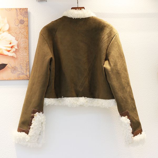 2021 winter thick warm quilted coat women loose short moto sheep curl army green jacket female outerwear chaquetas mujer 74of, Black;brown
2021 winter thick warm quilted coat women loose short moto sheep curl army green jacket female outerwear chaquetas mujer 74of, Black;brown