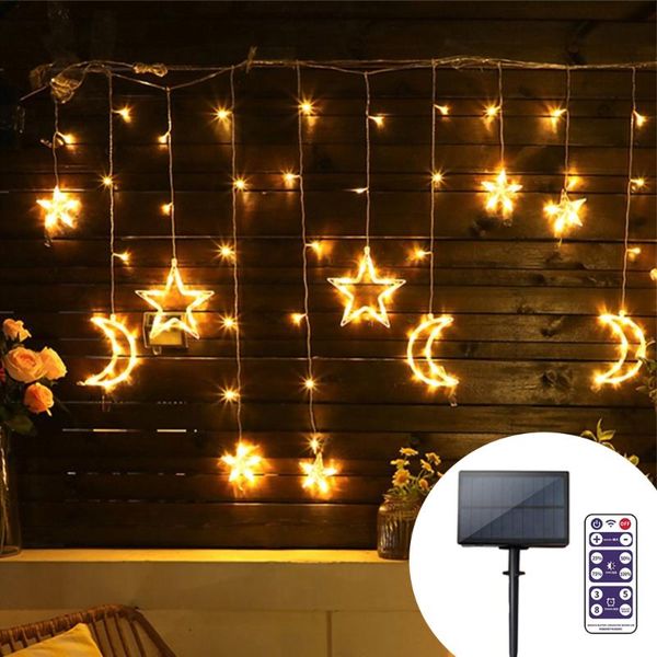 strings solor remote control led curtain string light 3.5m star moon fairy lamp for wedding christmas party outdoor indoor decoration
strings solor remote control led curtain string light 3.5m star moon fairy lamp for wedding christmas party outdoor indoor decoration