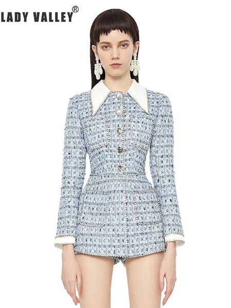 women's jumpsuits & rompers heavy crafts contrast color lapel diamonds small fragrance wind tweed jumpsuit ladies spring fashion temper, Black;white
women's jumpsuits & rompers heavy crafts contrast color lapel diamonds small fragrance wind tweed jumpsuit ladies spring fashion temper, Black;white