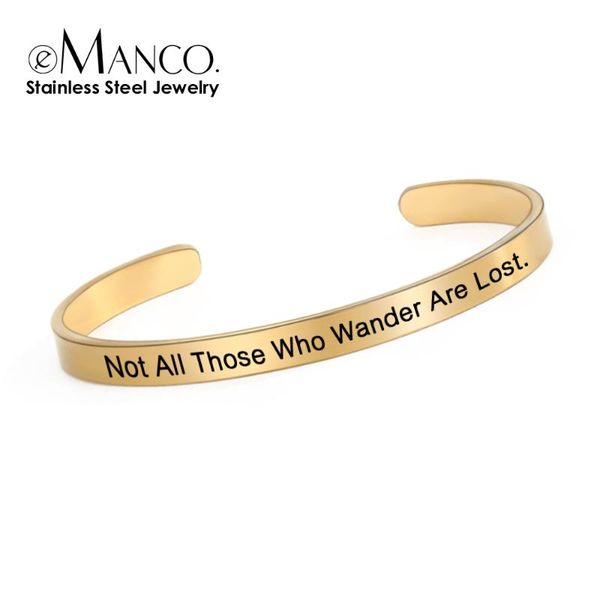 bangle emanco not all those who wander are lost bracelet 316l stainless steel female personal bracelets charm friendship, Black
bangle emanco not all those who wander are lost bracelet 316l stainless steel female personal bracelets charm friendship, Black