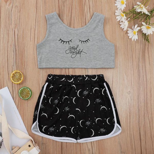 kids baby girls 2-piece outfit set letter print tank shorts for children clothing sets, White
kids baby girls 2-piece outfit set letter print tank shorts for children clothing sets, White
