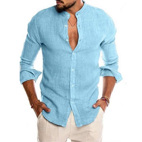 men's casual blouse cotton linen shirt loose long sleeve men spring autumn summer solid color hawaiian shirt men 210809, White;black
men's casual blouse cotton linen shirt loose long sleeve men spring autumn summer solid color hawaiian shirt men 210809, White;black