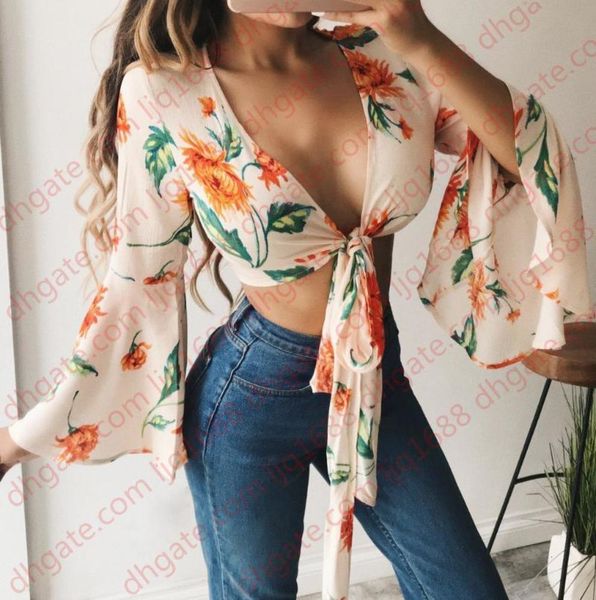 summer women floral boho fashion blouse chiffon vacation shirts casual long flare sleeve bandage bow v blouses femme outfits, White
summer women floral boho fashion blouse chiffon vacation shirts casual long flare sleeve bandage bow v blouses femme outfits, White