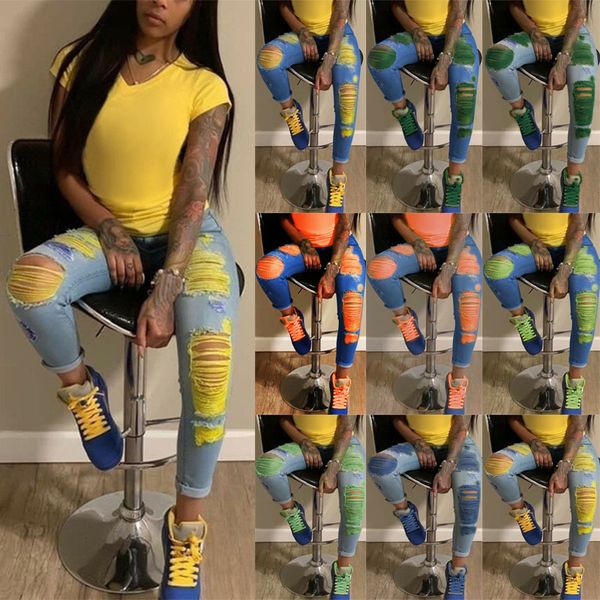 women fashion hole ripped denim trousers designer skinny jeans full length slim leggings streetwear pants womens plus size clothing, Blue
women fashion hole ripped denim trousers designer skinny jeans full length slim leggings streetwear pants womens plus size clothing, Blue