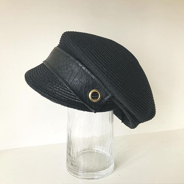 berets spring and summer this belt decoration hat head side oblique female retro peaked cap baseball equestrian fashion straw, Blue;gray
berets spring and summer this belt decoration hat head side oblique female retro peaked cap baseball equestrian fashion straw, Blue;gray