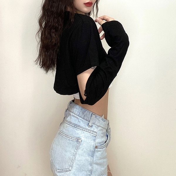 women summer streetwear loose long sleeve hollow out crop and slim solid color sleeveless tank 2 piece set, White
women summer streetwear loose long sleeve hollow out crop and slim solid color sleeveless tank 2 piece set, White