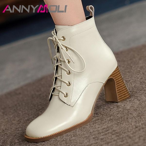boots annymoli women shoes real leather ankle block heel high square toe zipper short winter autumn beige 2021, Black
boots annymoli women shoes real leather ankle block heel high square toe zipper short winter autumn beige 2021, Black
