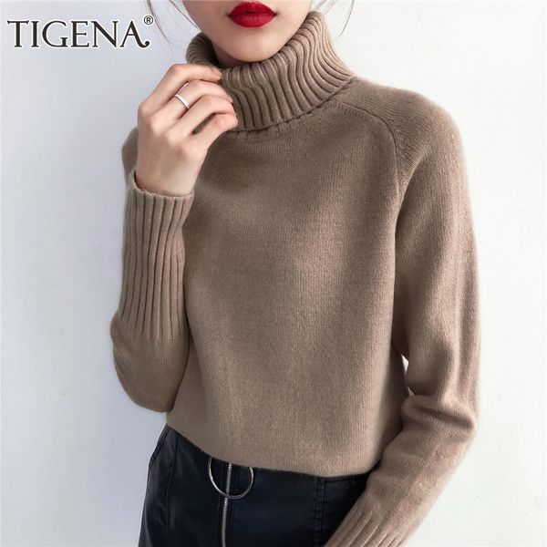 tigena autumn winter thick warm pullover sweater women long sleeve knitted sweater female khaki green jumper women knitwear 210218, White;black
tigena autumn winter thick warm pullover sweater women long sleeve knitted sweater female khaki green jumper women knitwear 210218, White;black