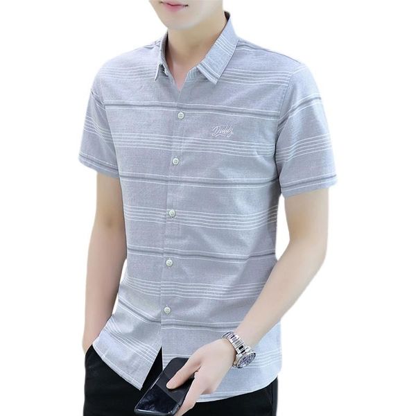 men's casual shirts 2021 summer fashion business slim short sleeve cotton striped embroidery dress office shirt, White;black
men's casual shirts 2021 summer fashion business slim short sleeve cotton striped embroidery dress office shirt, White;black
