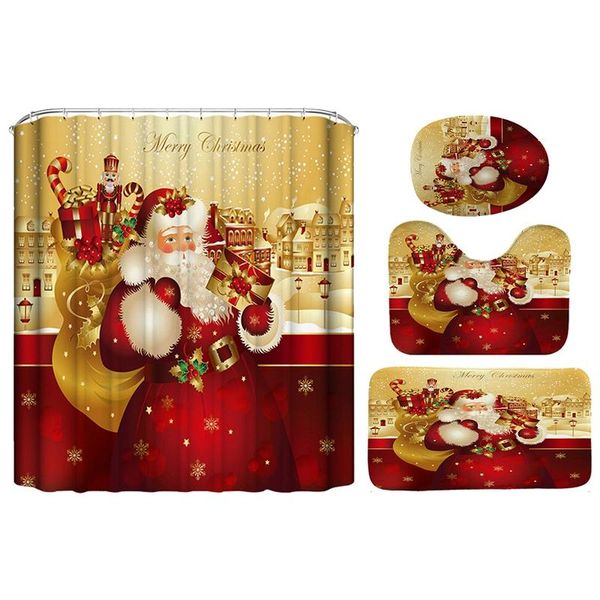 bath mats 4pcs christmas shower curtain bathroom anti-slip carpet rug toilet cover mat set
bath mats 4pcs christmas shower curtain bathroom anti-slip carpet rug toilet cover mat set