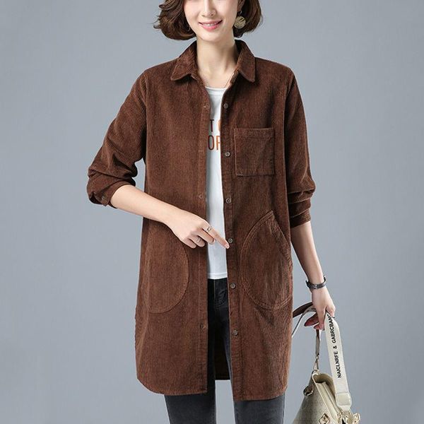 women's blouses & shirts women 2021 autumn winter loose casual corduroy shirt female solid color long sleeve ladies fashion f05, White
women's blouses & shirts women 2021 autumn winter loose casual corduroy shirt female solid color long sleeve ladies fashion f05, White