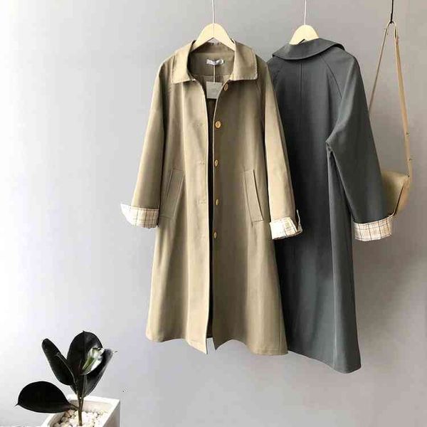 women's trench coats 2021 autumn long turn down collar khaki casaco feminino loose v3bq#, Tan;black
women's trench coats 2021 autumn long turn down collar khaki casaco feminino loose v3bq#, Tan;black
