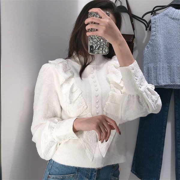 traf women fashion with buttons floral print knitted sweater retro high neck long sleeve women's pullover streetwear 210218, White;black
traf women fashion with buttons floral print knitted sweater retro high neck long sleeve women's pullover streetwear 210218, White;black