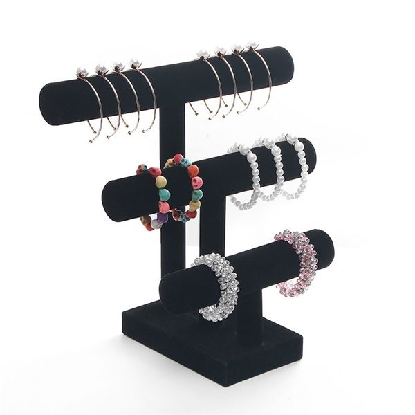 3 tier black velvet detachable bracelet chain watch t-bar rack jewelry organizer hard display stand holder 211105
3 tier black velvet detachable bracelet chain watch t-bar rack jewelry organizer hard display stand holder 211105