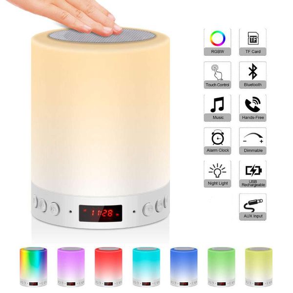 5 in 1 portable bedside lamp table lamp bluetooth speaker music usb fm radio alarm clock digital light led multicolor gift
5 in 1 portable bedside lamp table lamp bluetooth speaker music usb fm radio alarm clock digital light led multicolor gift