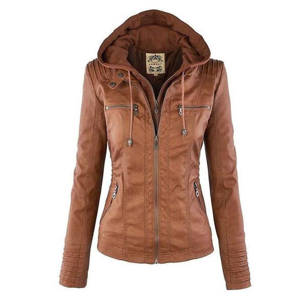 women's leather & faux donsignet women detachable lapel long sleeve solid color zipper pu jacket fashion moto, Black
women's leather & faux donsignet women detachable lapel long sleeve solid color zipper pu jacket fashion moto, Black