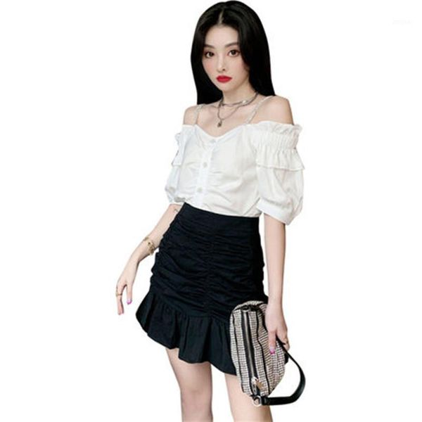 elegant women 2 piece set chiffon shirt + ruffles mini skirt suit two summer 2021 dress, White
elegant women 2 piece set chiffon shirt + ruffles mini skirt suit two summer 2021 dress, White