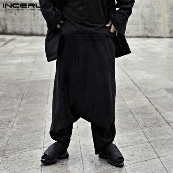 men's pants incerun 2021 stylish men cotton linen leisure pant low crotch loose solid color no belt comfortable casual trouser s-5xl, Black
men's pants incerun 2021 stylish men cotton linen leisure pant low crotch loose solid color no belt comfortable casual trouser s-5xl, Black