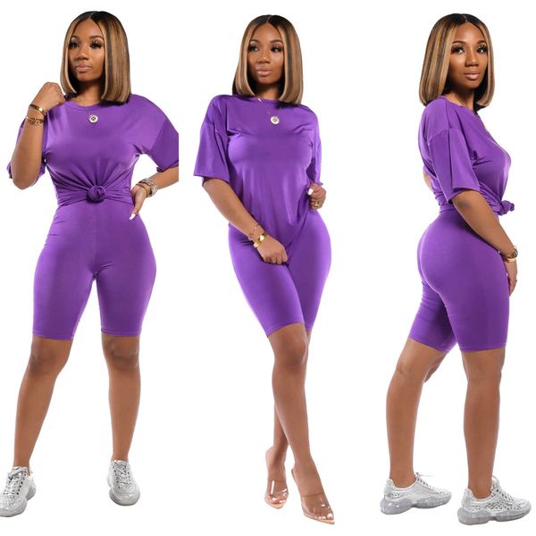 2 pieces women's casual loose solid sleeve t-shirt and high elastic waist short female tracksuit suit sets, Gray
2 pieces women's casual loose solid sleeve t-shirt and high elastic waist short female tracksuit suit sets, Gray