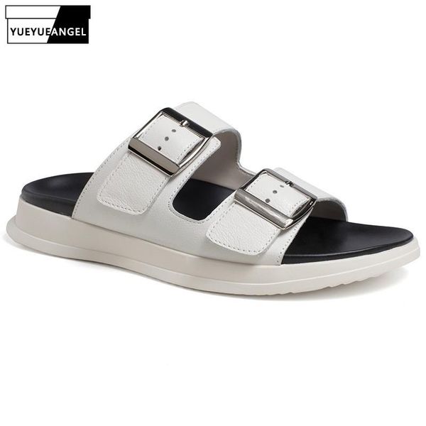 slippers genuine leather buckle summer mens outdoor personality casual sandals slides brand breathable black white beach shoes
slippers genuine leather buckle summer mens outdoor personality casual sandals slides brand breathable black white beach shoes