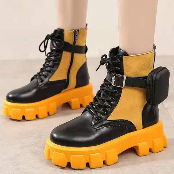 boots pu leather pocket ankle women 2021 autumn buckle strap thick-soled woman mixed color platform shoes mujer, Black
boots pu leather pocket ankle women 2021 autumn buckle strap thick-soled woman mixed color platform shoes mujer, Black
