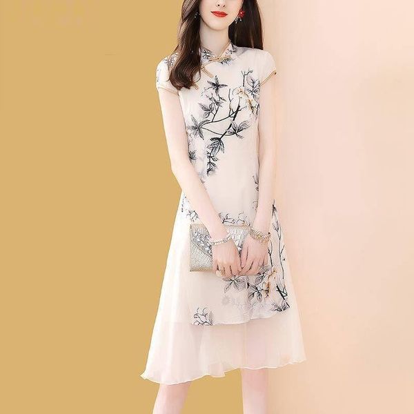 casual dresses plus size printed improved cheongsam dress women summer buckle a-line qipao retro chiffon knee-length, Black;gray
casual dresses plus size printed improved cheongsam dress women summer buckle a-line qipao retro chiffon knee-length, Black;gray