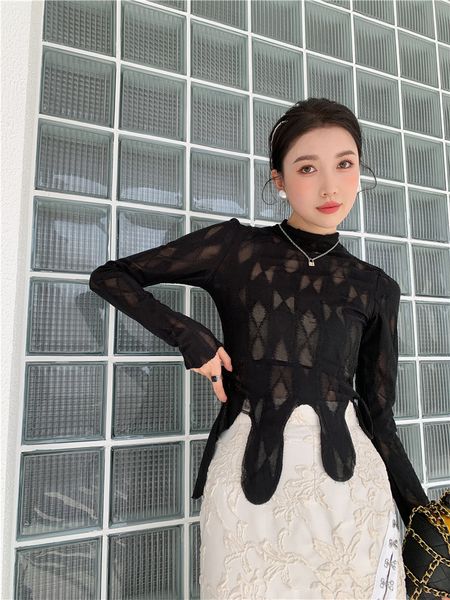 new 2021 spring asymmetrical long sleeve crop women blouse see through turtleneck designer ladies fashion syk2, White
new 2021 spring asymmetrical long sleeve crop women blouse see through turtleneck designer ladies fashion syk2, White