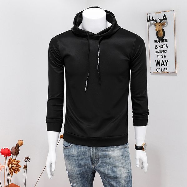 mens sweater men's blank printable solid color hoodie spring and autumn slim top, Black
mens sweater men's blank printable solid color hoodie spring and autumn slim top, Black