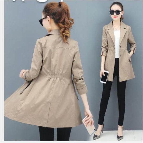 new 2021 spring autumn women trench coat button coat female medium-long turn-down collar slim windbreak overcoat plus size m302, Tan;black
new 2021 spring autumn women trench coat button coat female medium-long turn-down collar slim windbreak overcoat plus size m302, Tan;black