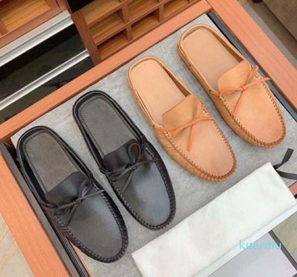 mens fashionable trend casual slippers luxury brand designer sandals trend black brown flat bottom leather half slipper size 38-44
mens fashionable trend casual slippers luxury brand designer sandals trend black brown flat bottom leather half slipper size 38-44