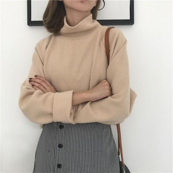 women's sweaters long knitted basic sweater pullover turtleneck ribbed sleeves solid color women autumn winter fashion casual warm soft, White;black
women's sweaters long knitted basic sweater pullover turtleneck ribbed sleeves solid color women autumn winter fashion casual warm soft, White;black