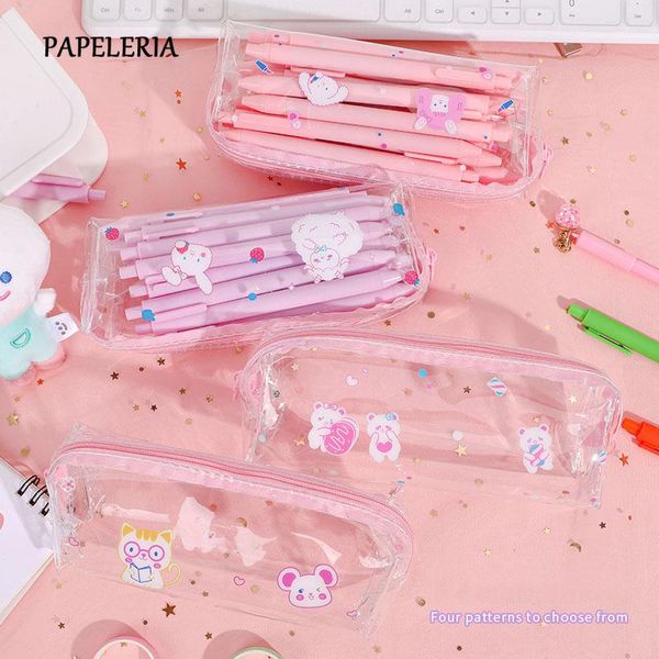 pencil bags papeleria pink transparent case kawaii waterproof bag for girls school stationery supplies student storage
pencil bags papeleria pink transparent case kawaii waterproof bag for girls school stationery supplies student storage