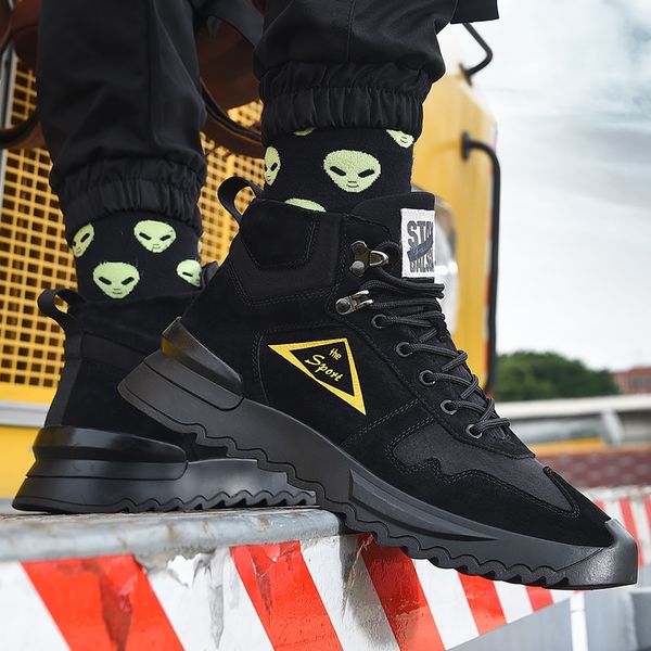 outdoor street fashion young men boots pig leather casual sneakers for men high autumn spring lace-up sandy shoes, Black
outdoor street fashion young men boots pig leather casual sneakers for men high autumn spring lace-up sandy shoes, Black