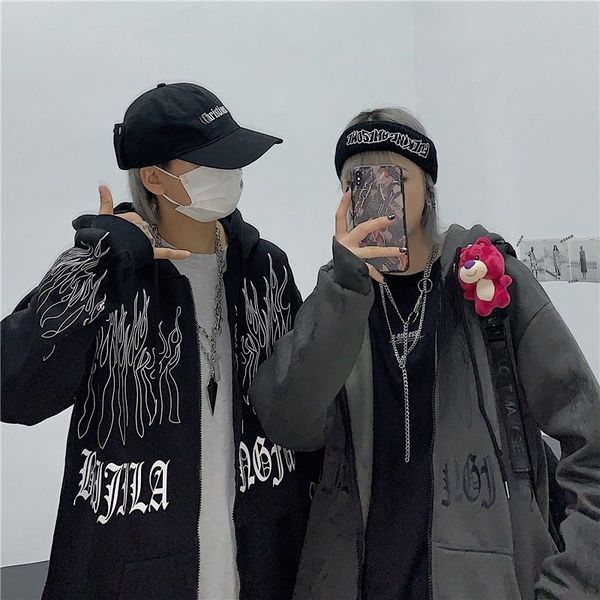women's hoodies & sweatshirts 2021 coat female korean version loose dark letter printed cardigan long-sleeved hooded sweatshirt oversiz, Black
women's hoodies & sweatshirts 2021 coat female korean version loose dark letter printed cardigan long-sleeved hooded sweatshirt oversiz, Black