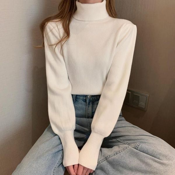 women's sweaters 2021 autumn winter turtleneck pullover sweater women long puff sleeve knitted thick jumpers soft black, White;black
women's sweaters 2021 autumn winter turtleneck pullover sweater women long puff sleeve knitted thick jumpers soft black, White;black
