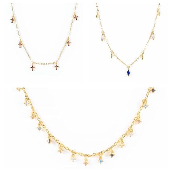 chains mc 925 sterling silver girl's necklace with small colorful zircon star cross water drop pendant s925 plata women choker
chains mc 925 sterling silver girl's necklace with small colorful zircon star cross water drop pendant s925 plata women choker