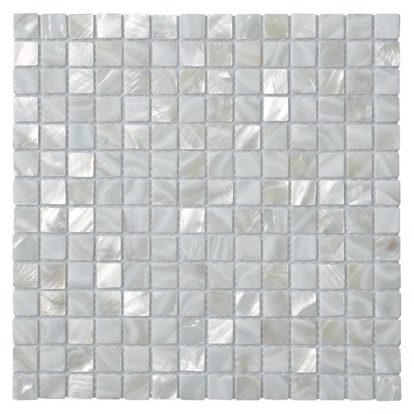 

Art3d 30x30cm 3D Wall Stickers Oyster Mother of Pearl Square Shell Mosaic Tile for Kitchen Backsplashes, Bathroom Walls, Spas, Pools(6-Piece)