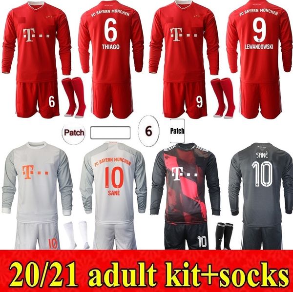 new 20 21 sane lewandowski home away 3rd long sleeves soccer jersey 2020 2021 football shirt nianzou munchen men kit uniform, Black 
new 20 21 sane lewandowski home away 3rd long sleeves soccer jersey 2020 2021 football shirt nianzou munchen men kit uniform, Black