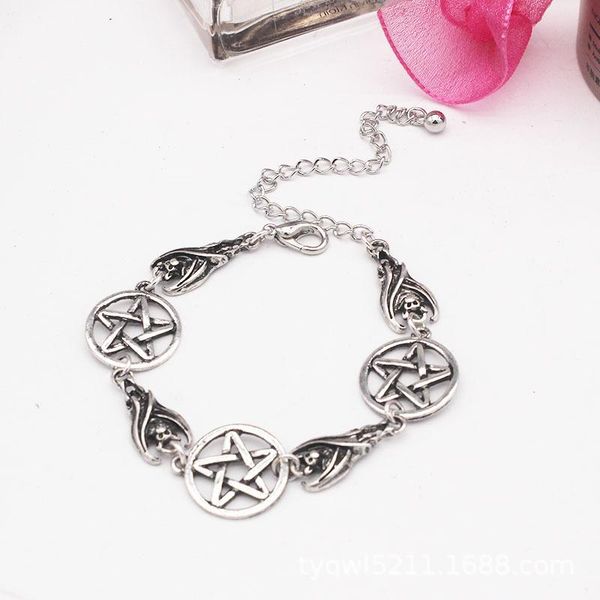 charm bracelets women's hand vintage wholesale gothic pentagram bat chain accessories statement friends jewelry vgh001, Golden;silver
charm bracelets women's hand vintage wholesale gothic pentagram bat chain accessories statement friends jewelry vgh001, Golden;silver