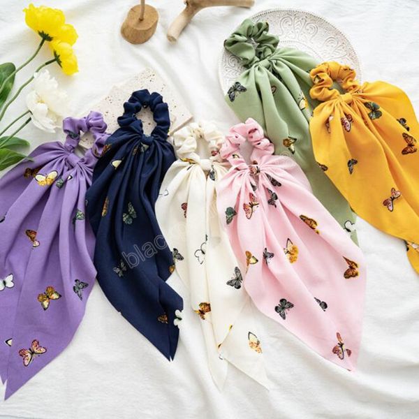 women bow hair scrunchies long streamer ribbon chiffon butterfly print hair tie rope elastic sweet hair accessories, Pink
women bow hair scrunchies long streamer ribbon chiffon butterfly print hair tie rope elastic sweet hair accessories, Pink